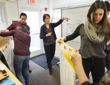 Denise Crossan, the Eugene M. Lang Visiting Professor for Issues in Social Change. "Students have to have exposure to how it works in the field."  